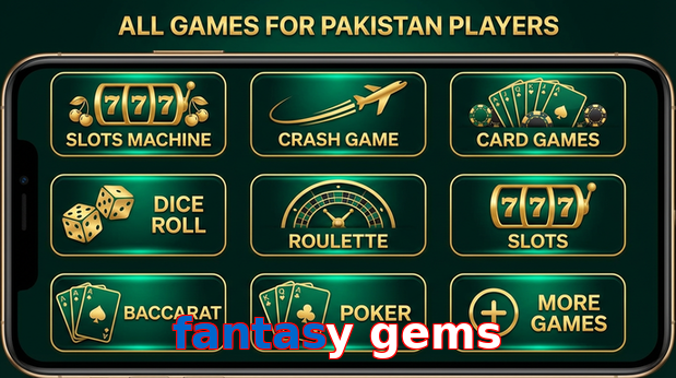 Main screen of Fantasy Gems games page for PK players